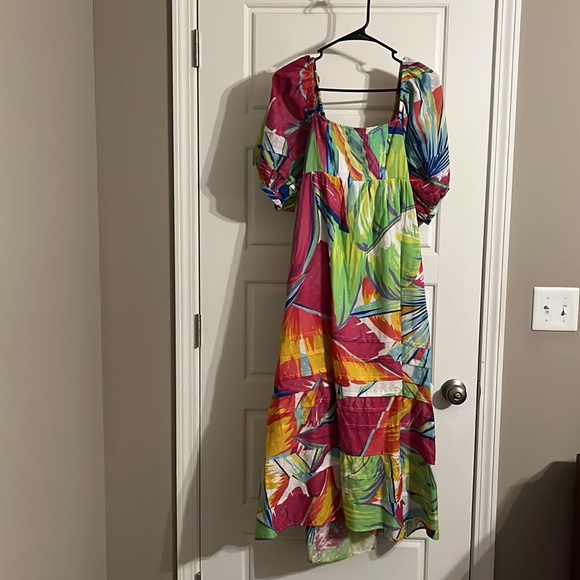 Farm Rio Rainbow Open Back Midi Dress Size S - Picture 4 of 4